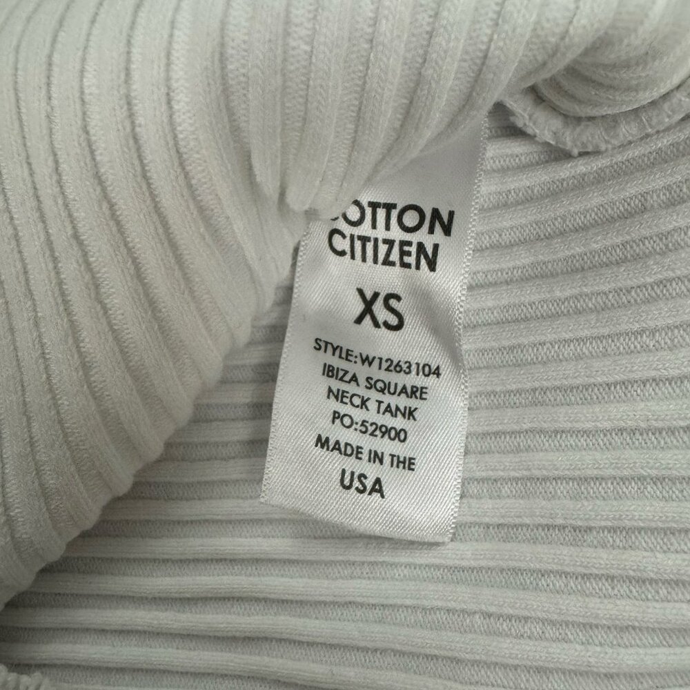 Cotton Citizen white Ibiza Square neck crop Tank Top Size XS NEW - Picture 5 of 7